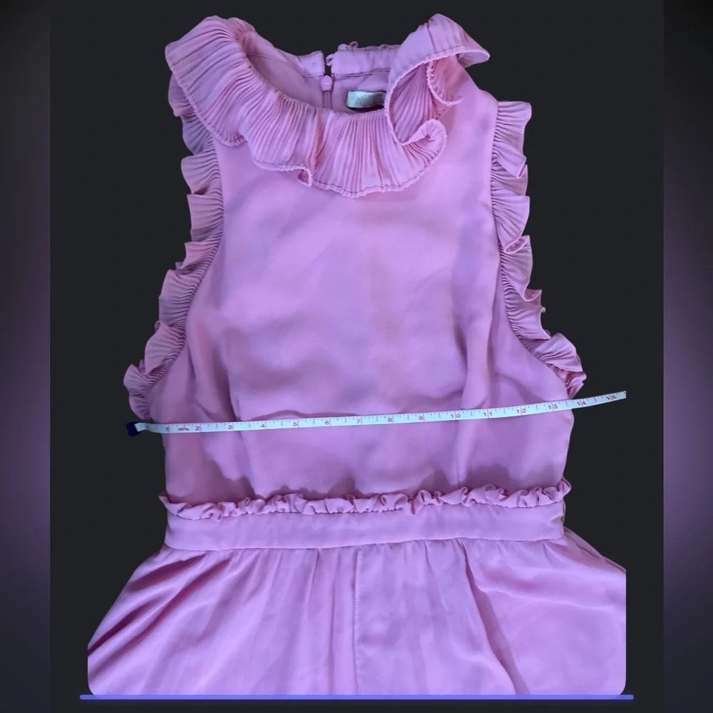 La Maison Talulah Anthropologie pink pleated asymmetrical flowy dress 4